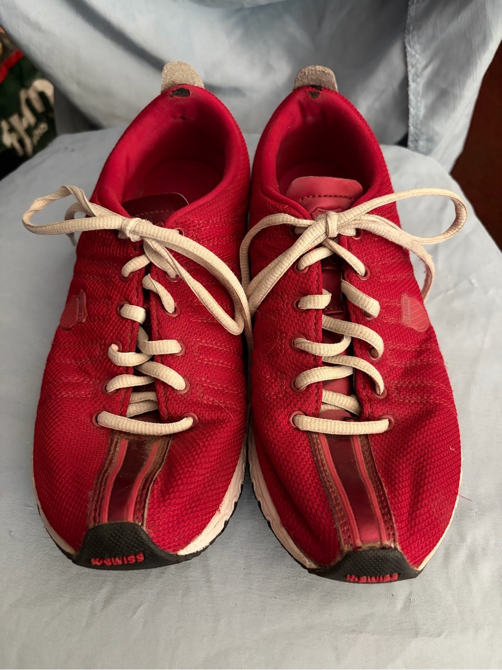 K-Swiss Women’s Red Athletic Sneakers with Cream Laces size 7.5